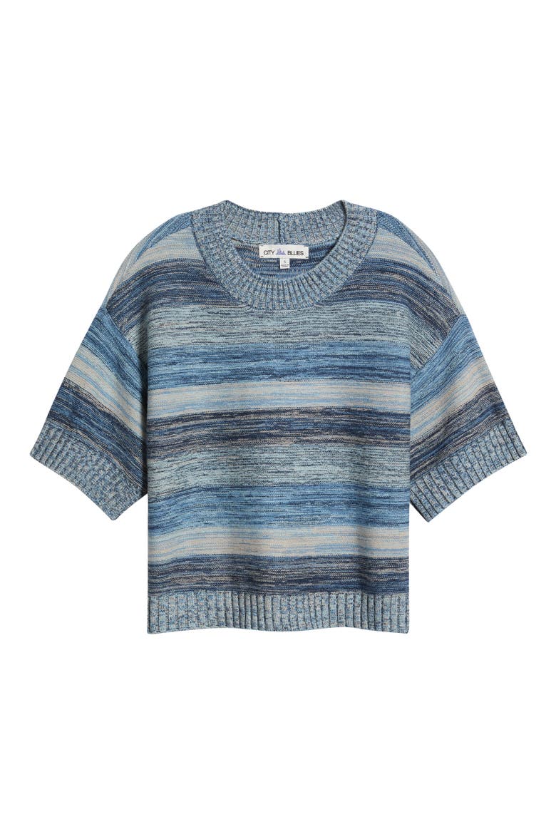 Broome Melange Stripe Crewneck Sweater, Alternate, color, NAVY