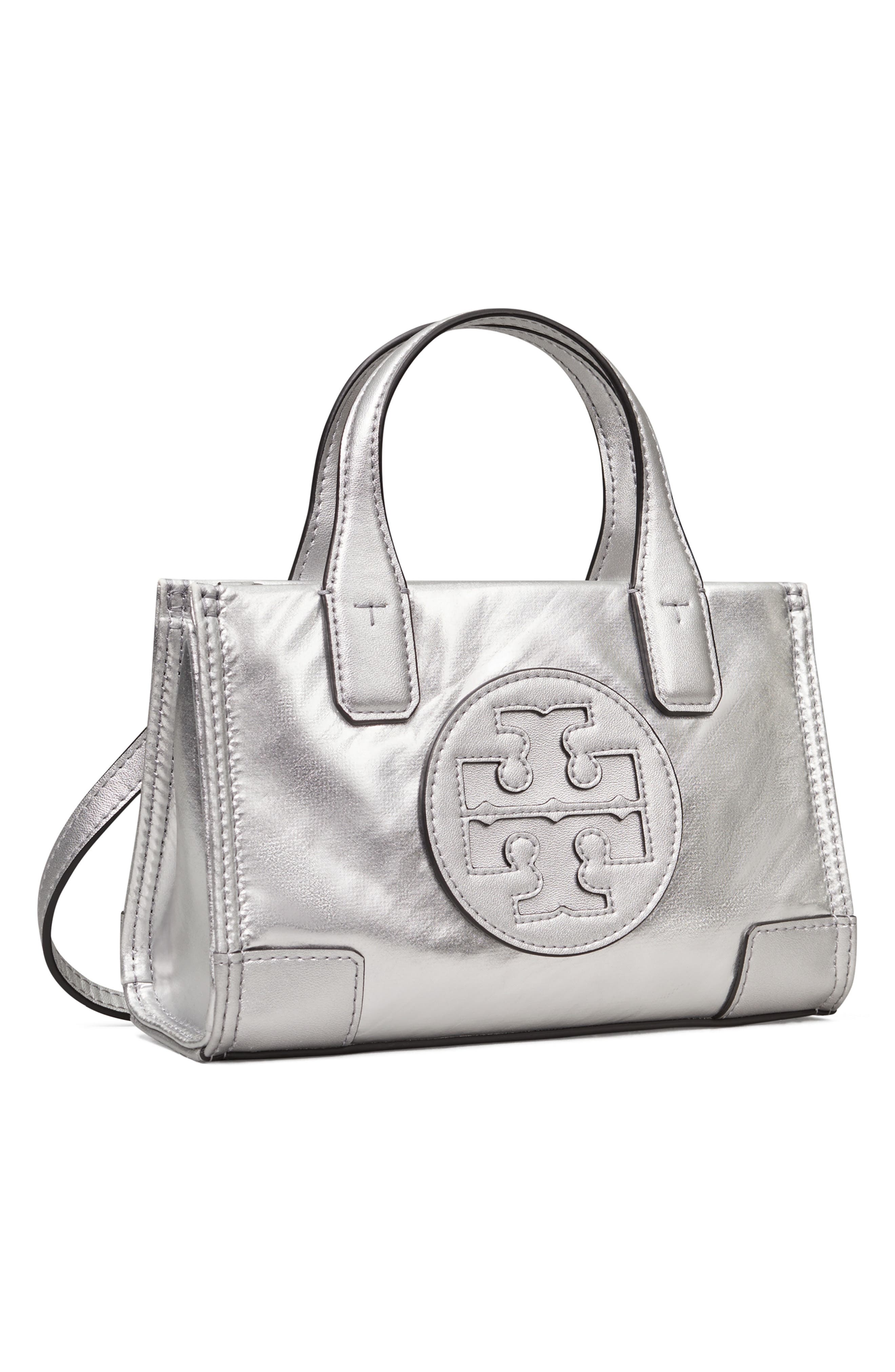 Tory Burch Micro Ella Metallic Satchel, Alternate, color, 