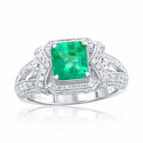 14K Gold 1.81ct Emerald & 1.04cttw Diamond Ring