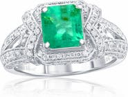 SOUZANA by Suzy Levian 14K Gold 1.81ct Emerald & 1.04cttw Diamond Ring