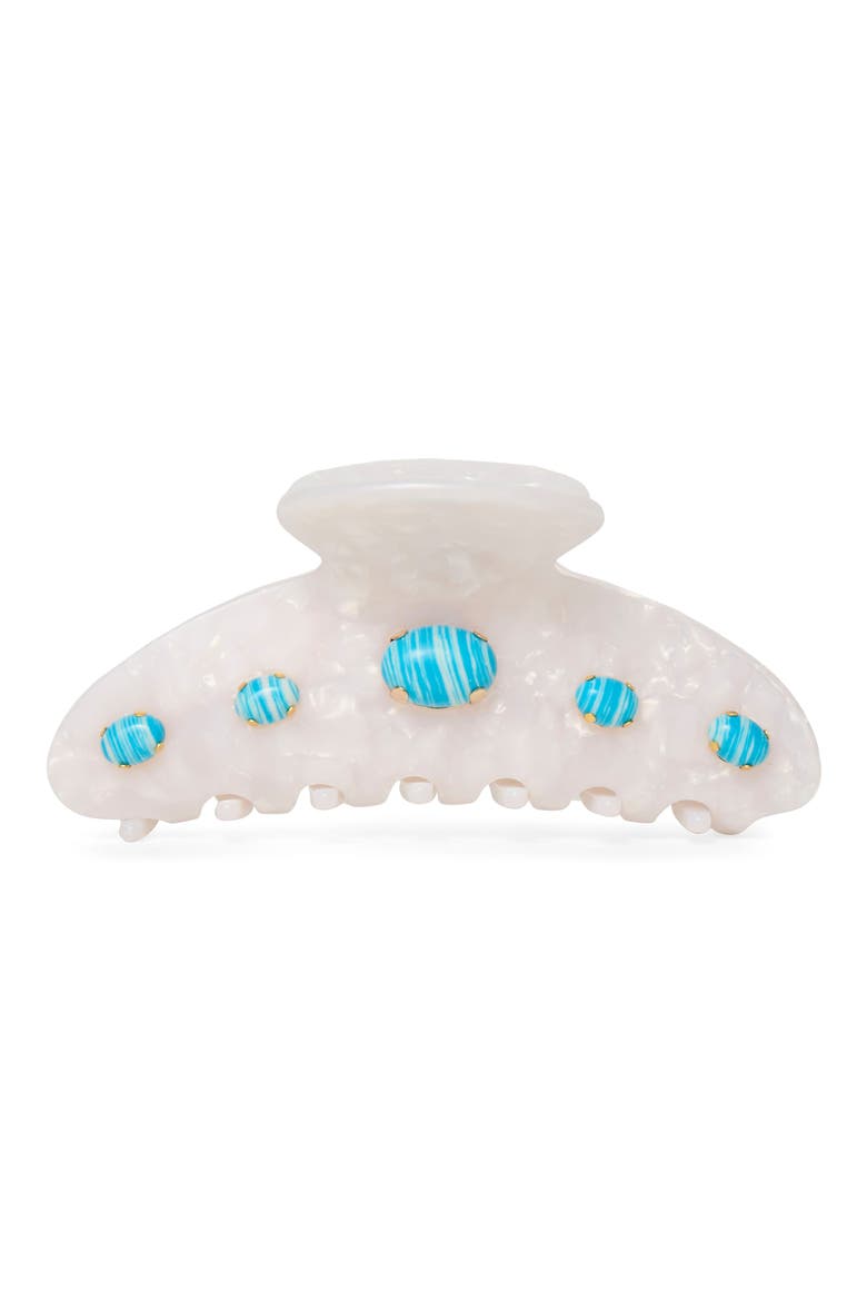 Large Cabochon Claw Clip, Main, color, TURQUOISE MULTI