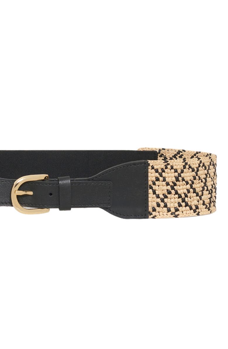 GERARD DAREL Tyra Raffia Corset Belt, Alternate, color, Black