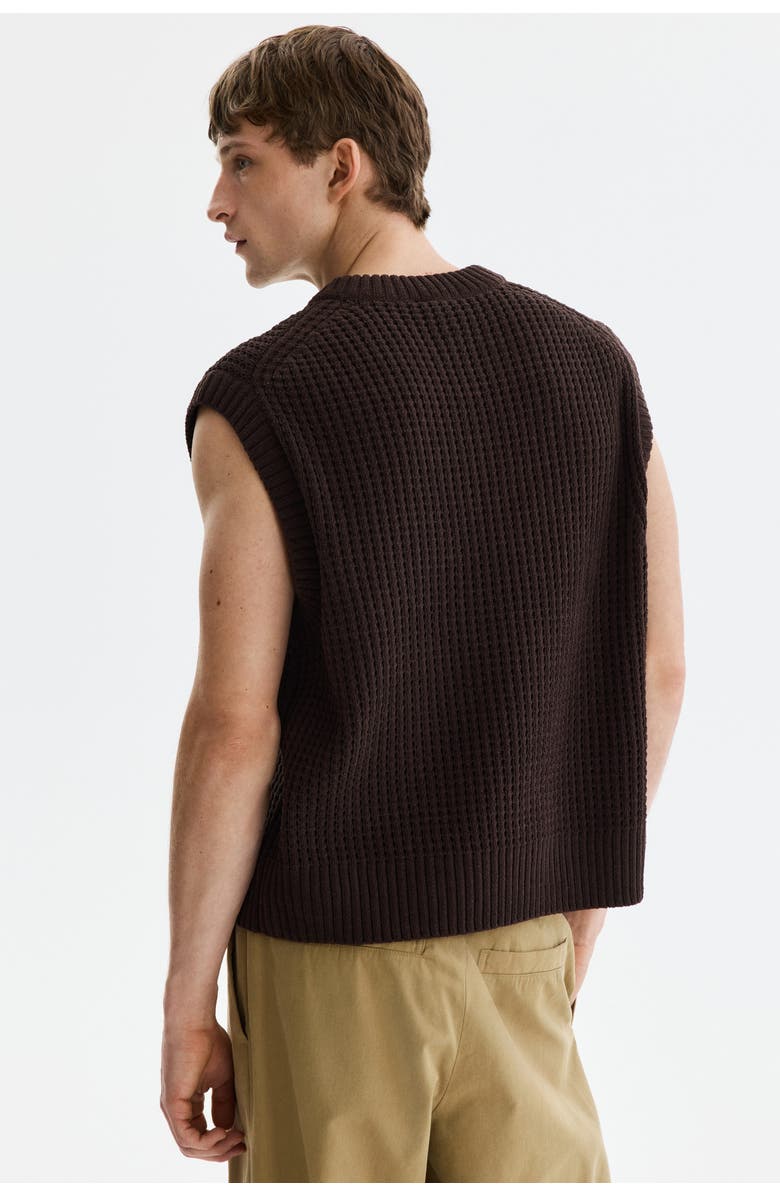 H&M Regular Fit Sweater Vest, Alternate, color, Dark Brown