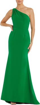 Mac Duggal One Shoulder Jersey Mermaid Gown