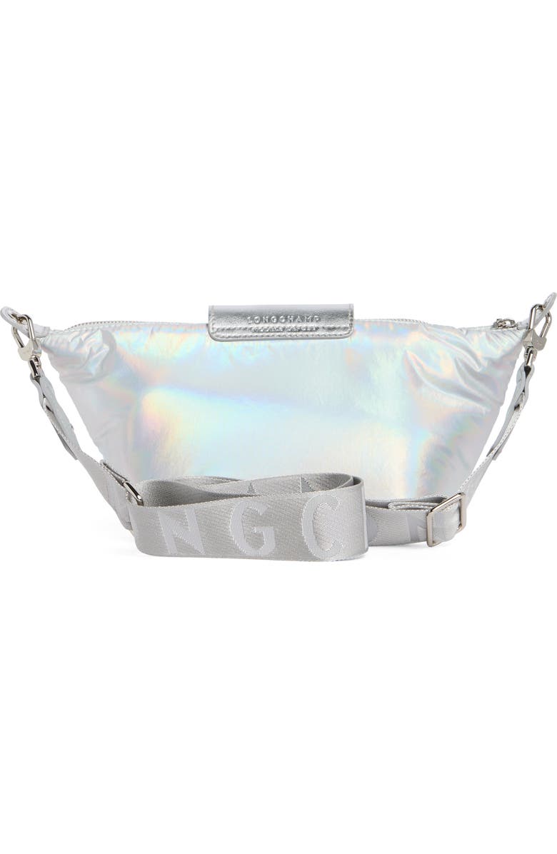 Longchamp Le Pliage Futuristic Crossbody Bag, Alternate, color, Silver