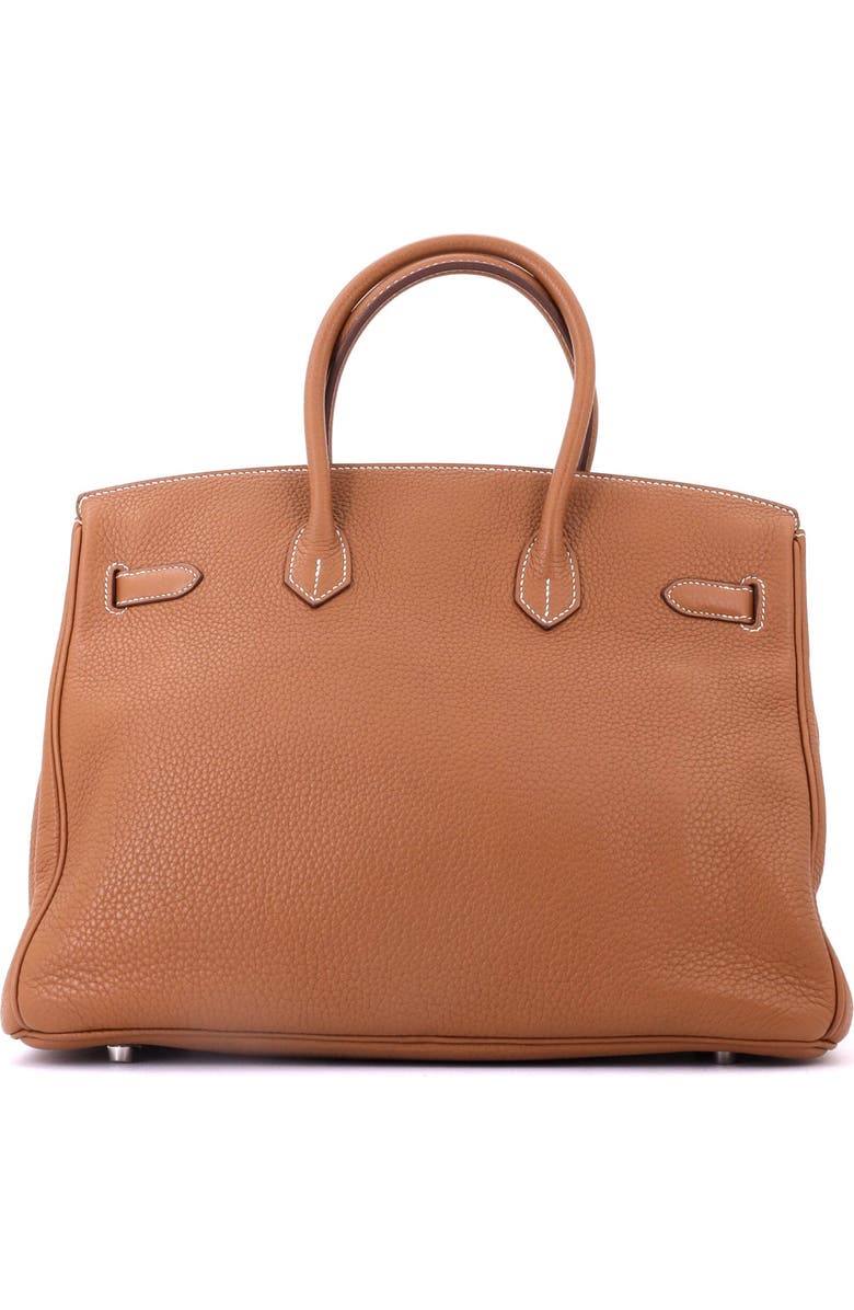 Pre-Owned Hermes Birkin Handbag Brown Clemence with Palladium Hardware 35, Alternate, color, Gold