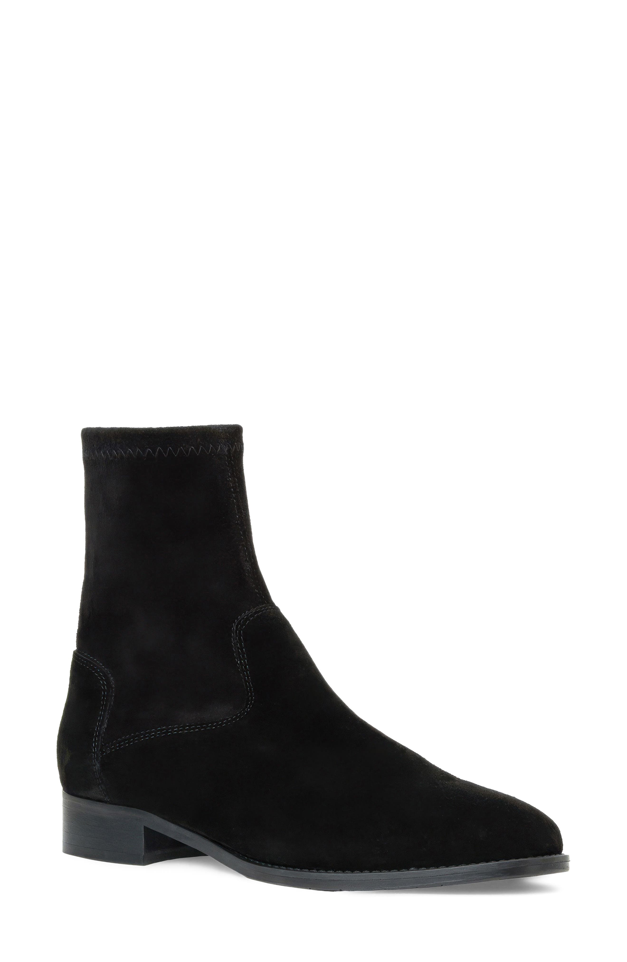 Sabrena Low Waterproof Bootie, Main, color, BLACK SUEDE