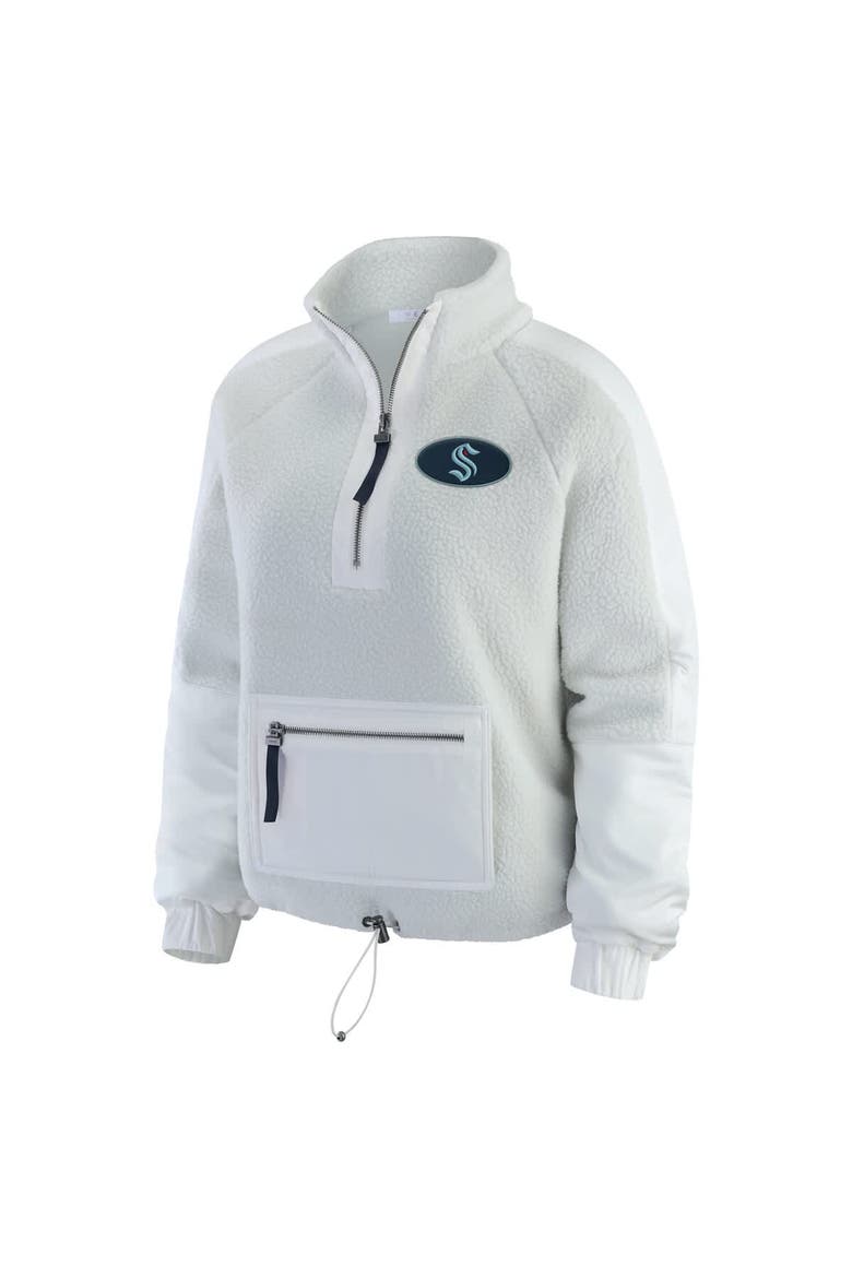 Women's WEAR by Erin Andrews Gray Seattle Kraken Polar Fleece Quarter-Zip Jacket, Alternate, color, Gray