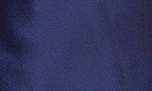 Xscape Evenings One-shoulder Satin Gown In Navy