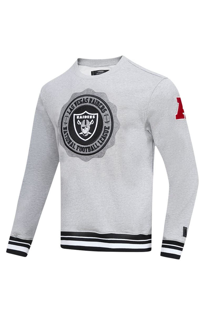 PRO STANDARD Men's Pro Standard Heather Gray Las Vegas Raiders Crest Emblem Pullover Sweatshirt, Alternate, color,