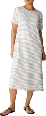 Eileen Fisher Stripe T-Shirt Midi Dress