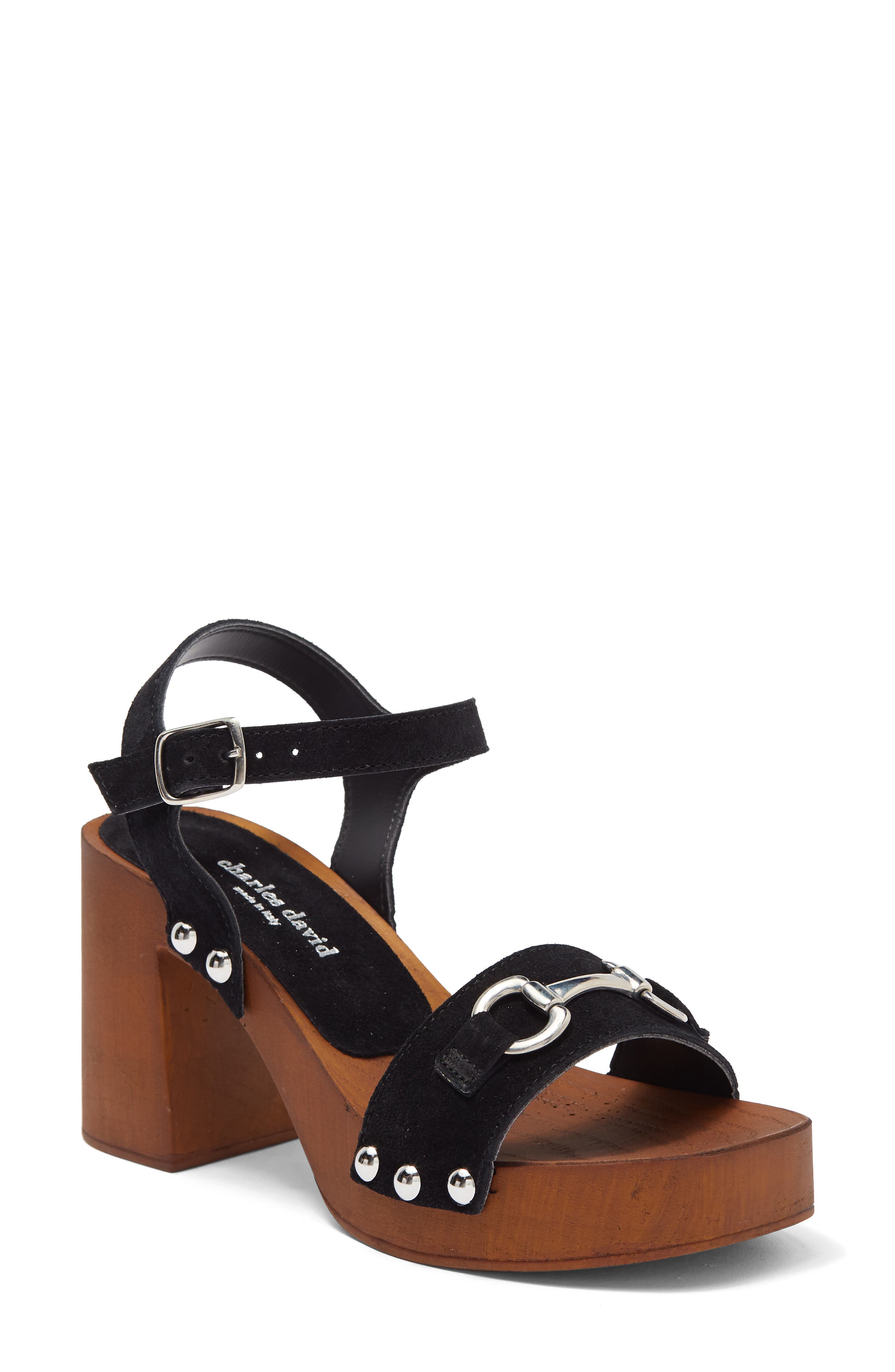 Charles David Exposed Leather Block Heel Sandal, Main, color, 
