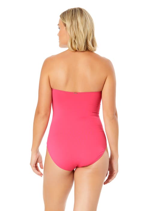 ANNE COLE TWIST FRONT SHIRRED ONE PIECE SWIMSUIT