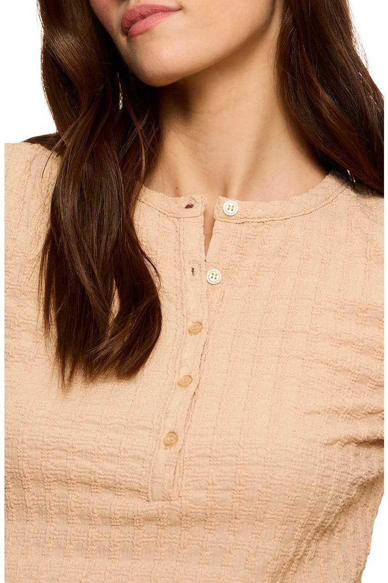 Not So Basic Texture Henley Top, Alternate, color, DRIED GOLDIE YELLOW