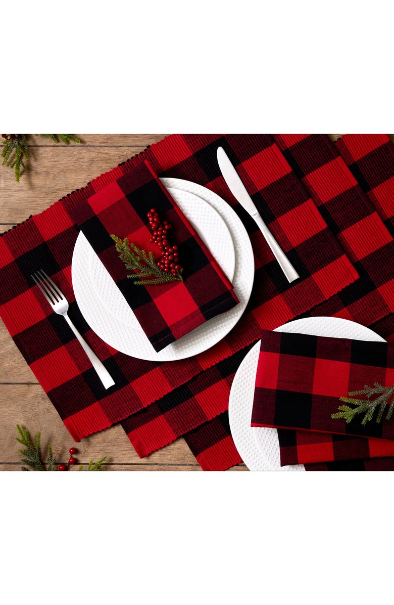 Design Imports Buffalo Check Set of 4 Napkins, Alternate, color, Buffalo Check