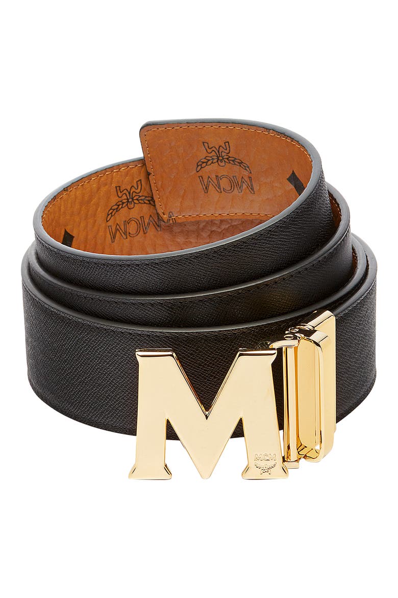 Flat M Reversible Belt, Alternate, color, COGNAC
