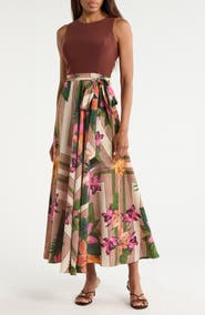 Eliza J Mixed Media Maxi Dress
