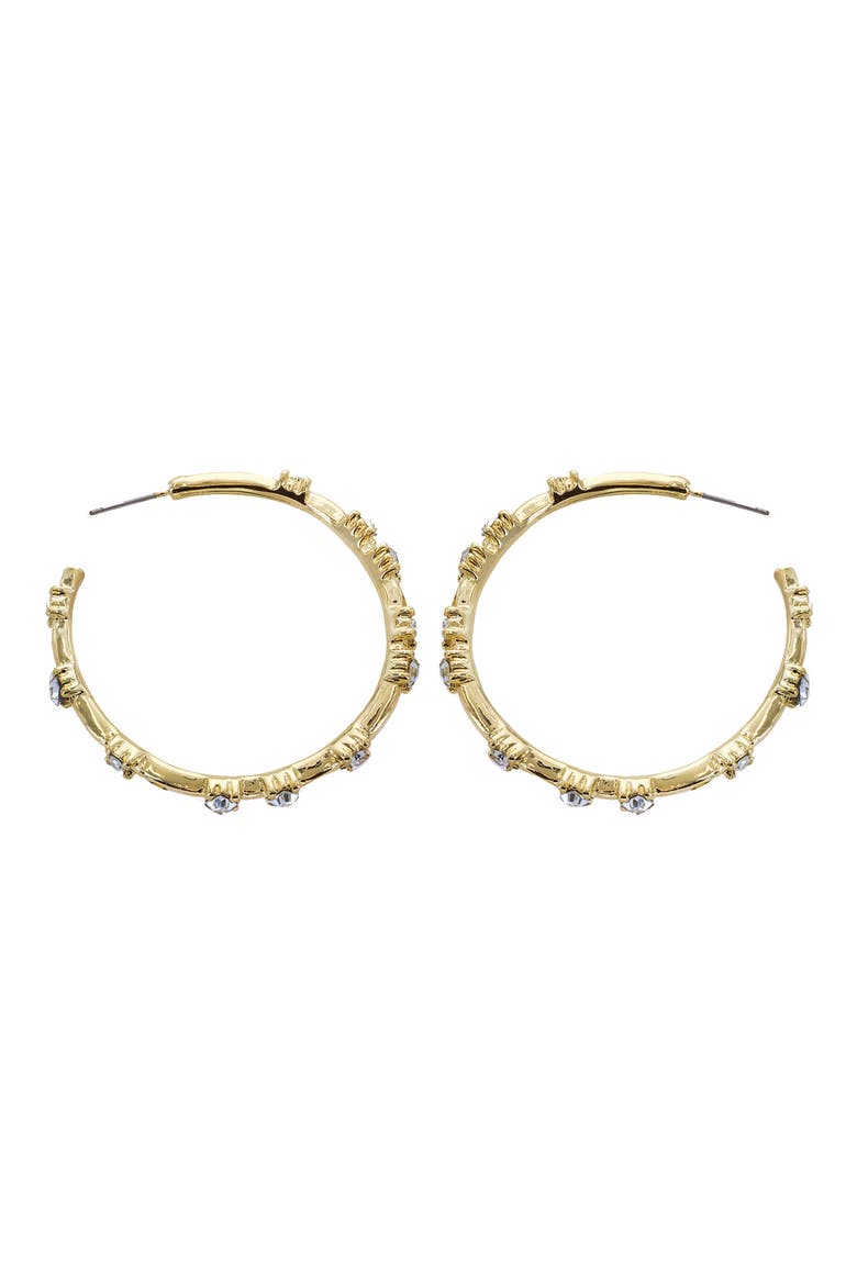 Crystal Hoop Earrings, Main, color, GOLD