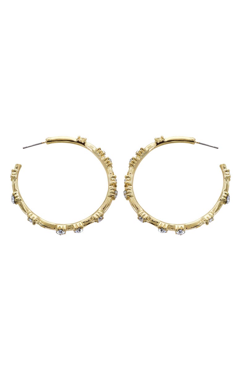 Panacea Crystal Hoop Earrings, Main, color, 
