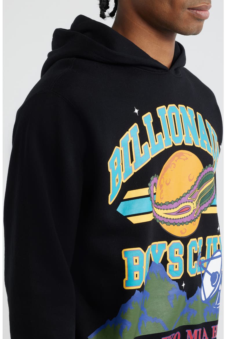 Globe Graphic Hoodie, Alternate, color, BLACK