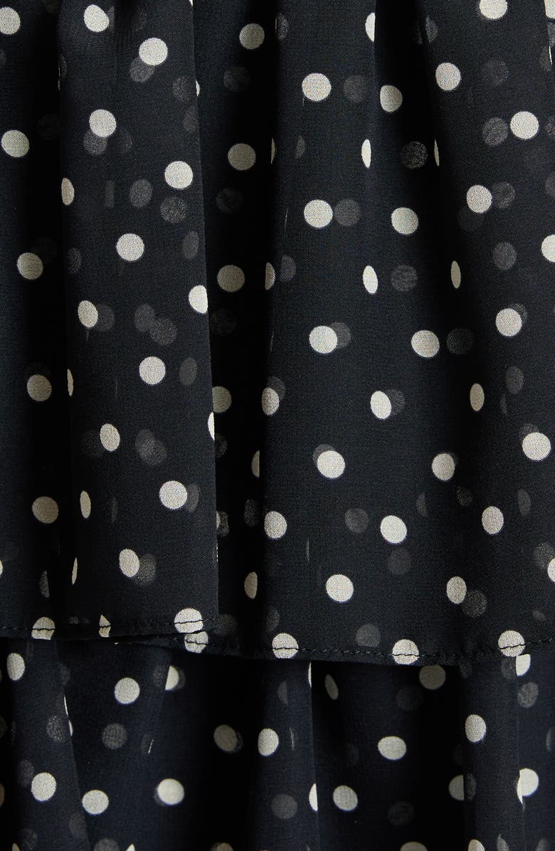 Valentino Garavani Polka Dot Tiered Silk Georgette Midi Skirt, Alternate, color, 