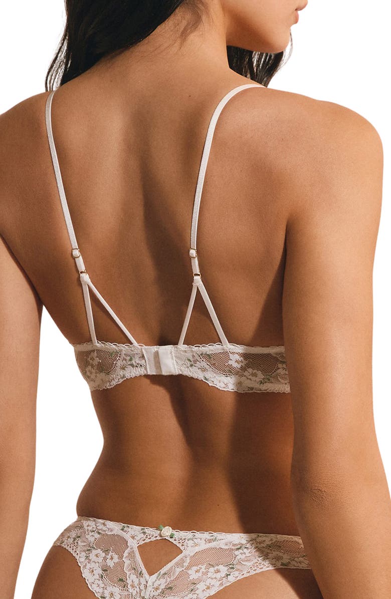 Etam Bouquet Triangle Bra, Alternate, color, White Multi