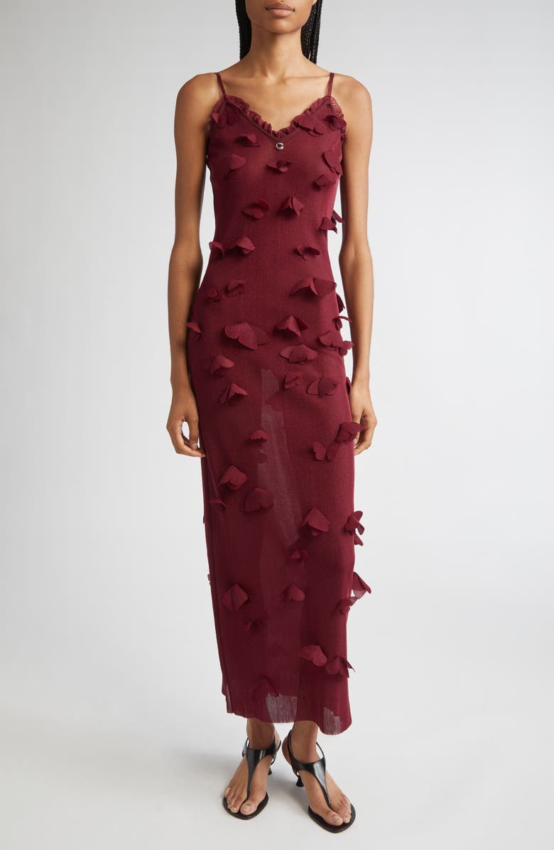 Coperni Butterfly Appliqué Slipdress, Main, color, Red