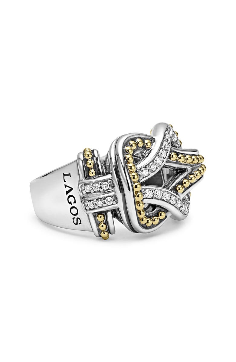 LAGOS Newport Diamond Knot Ring, Alternate, color, 