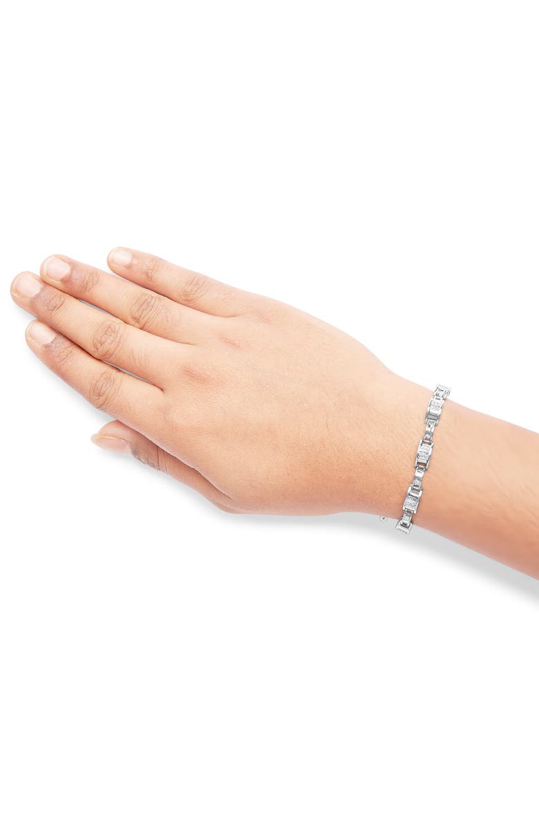 Haus of Brilliance 14K White Gold 1.0 Cttw Invisible Set Princess Diamond Link Tennis Bracelet, Alternate, color, White