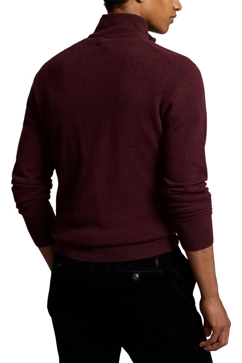 Regular Fit Wool Quarter Zip Sweater, Alternate, color, AGED WINE HEATHER