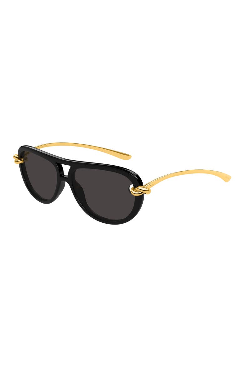 58mm Pilot Sunglasses, Alternate, color, BLACK