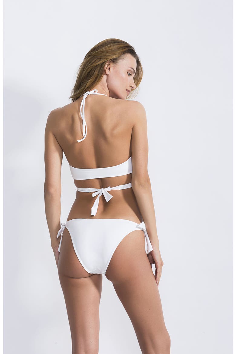 The Monarch Wrap with Side-Tie Bikini Set, Alternate, color, White