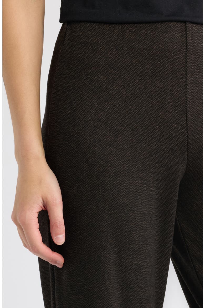 Herringbone Pull-On Pants, Alternate, color, BROWN