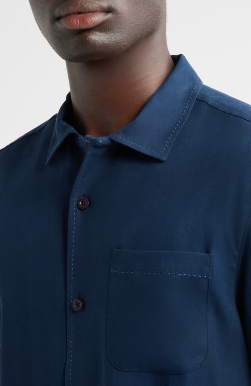Tommy Bahama Hawaiian Herringbone Shirt In Blue