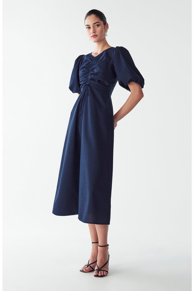 Shelly Midi Dress, Alternate, color, Navy Blue