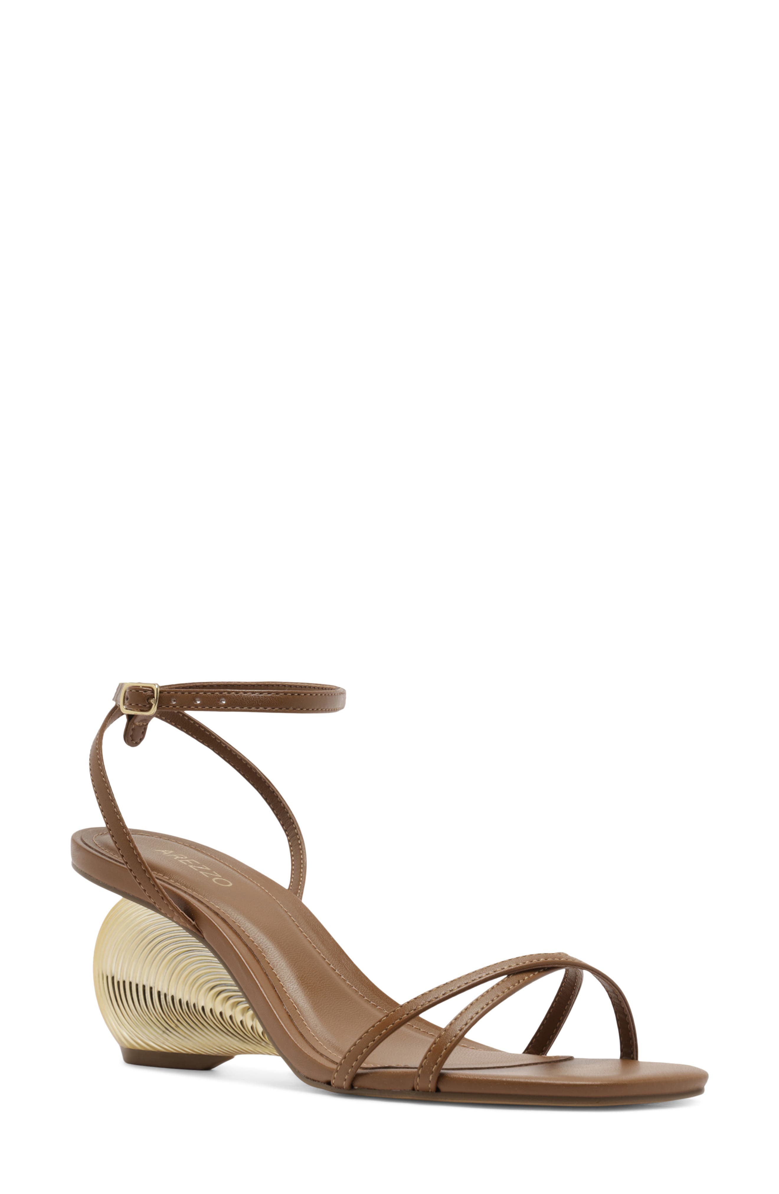 Arezzo Luma Ankle Strap Wedge Sandal, Main, color, Soul Natural