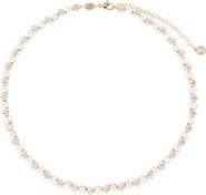 Swarovski Matrix Crystal & Faux Pearl Tennis Necklace