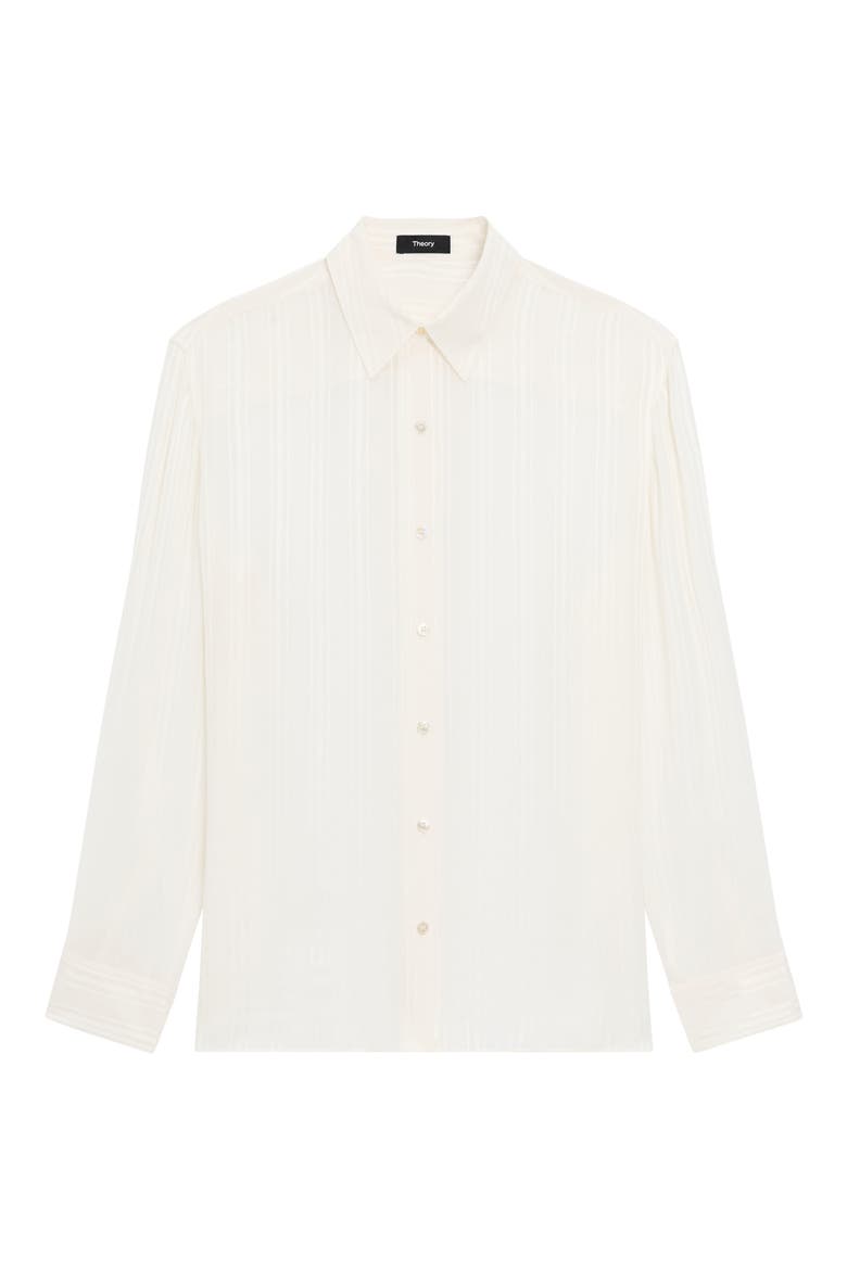 Tonal Stripe Button-Up Shirt, Alternate, color, IVORY