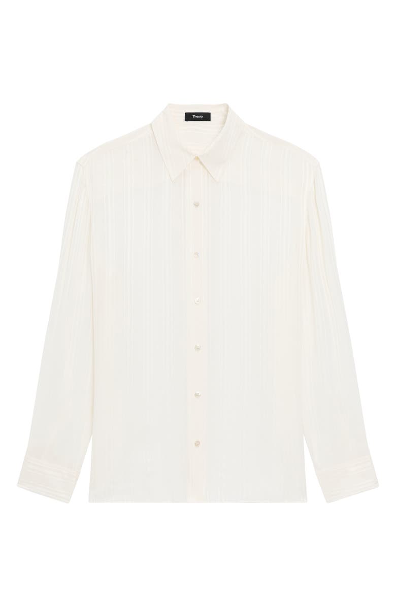 Theory Tonal Stripe Button-Up Shirt, Alternate, color, Ivory