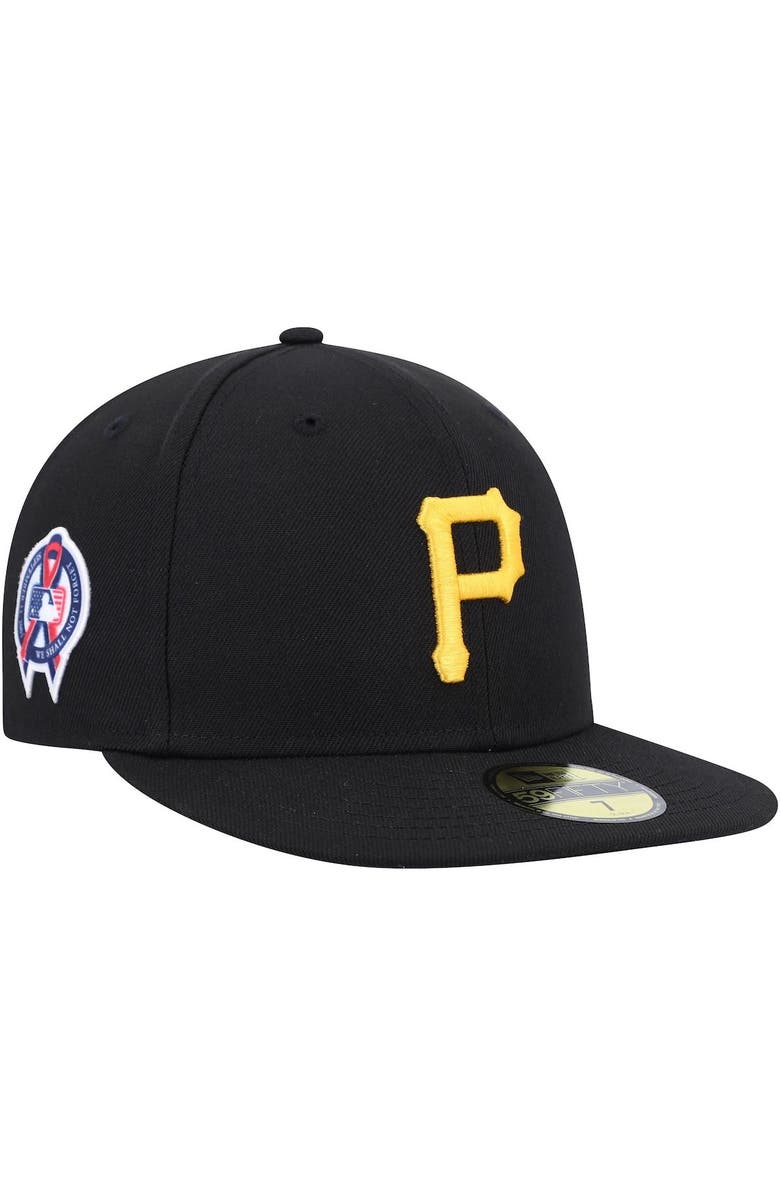 New Era Men's New Era Black Pittsburgh Pirates 9/11 Memorial Side Patch 59FIFTY Fitted Hat, Main, color,