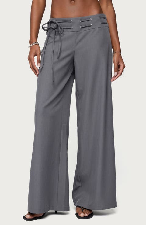 WIllard Baggy Belted Lace-Up Pants