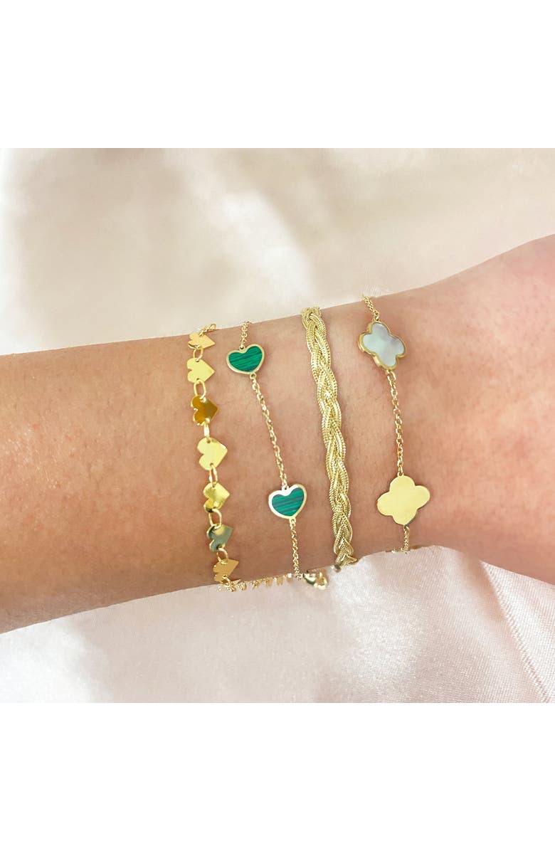 The Lovery Fine Jewelry Gold Mirrored Heart Bracelet, Alternate, color, 