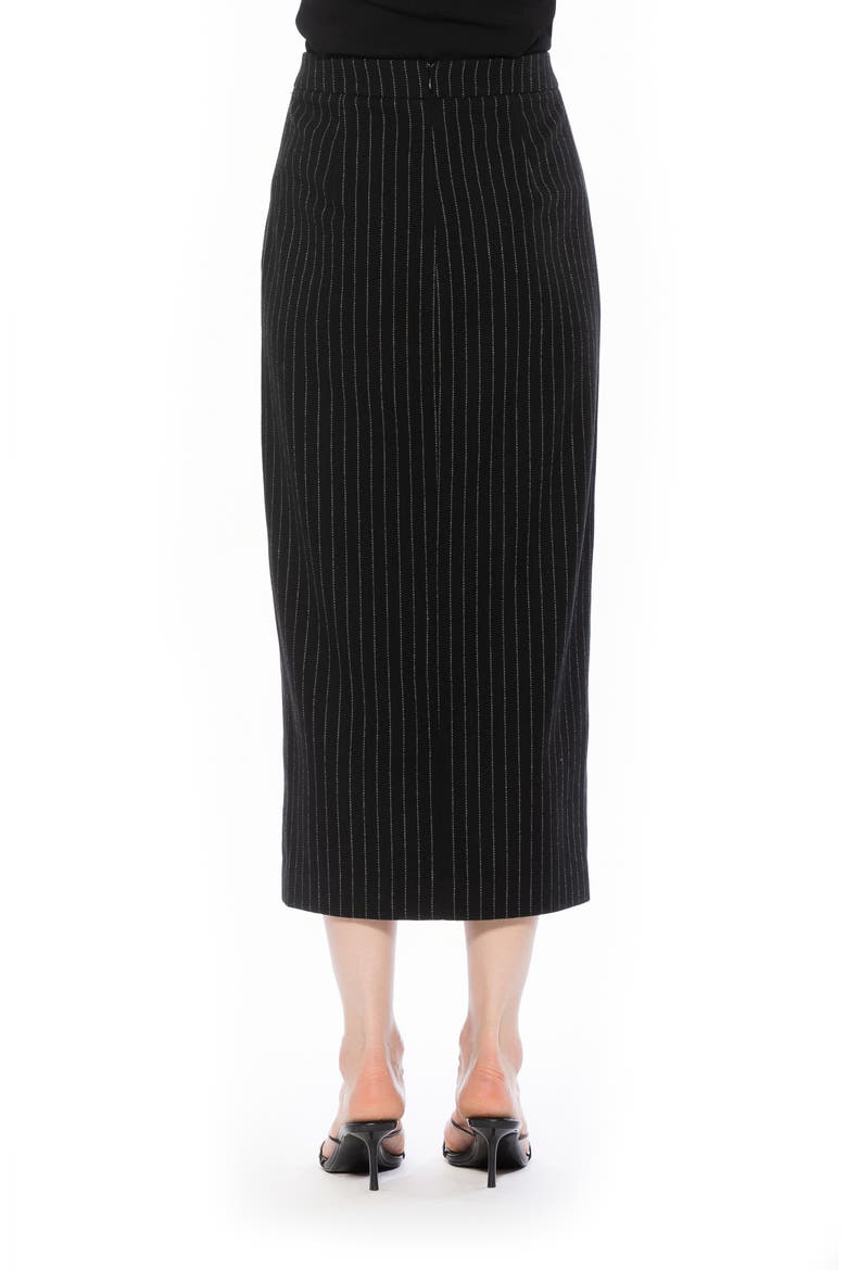ONYX MIDI SKIRT WITH SIDE SLIT, Alternate, color, BLACK PINSTRIPE