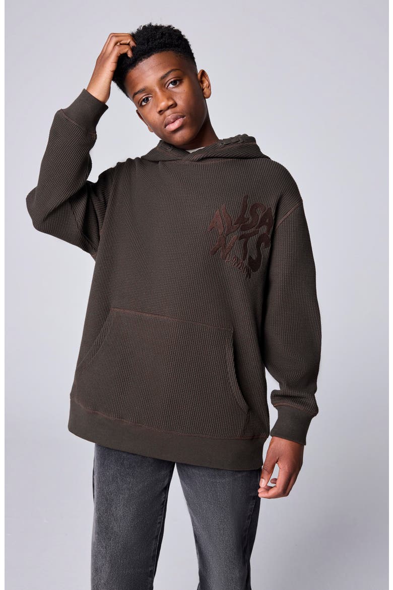 Kids' Waffle Orlando Hoodie, Alternate, color, BROWN