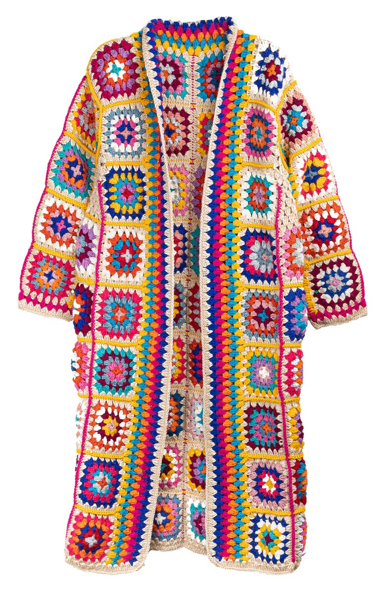Granny Square Crochet Longline Cardigan