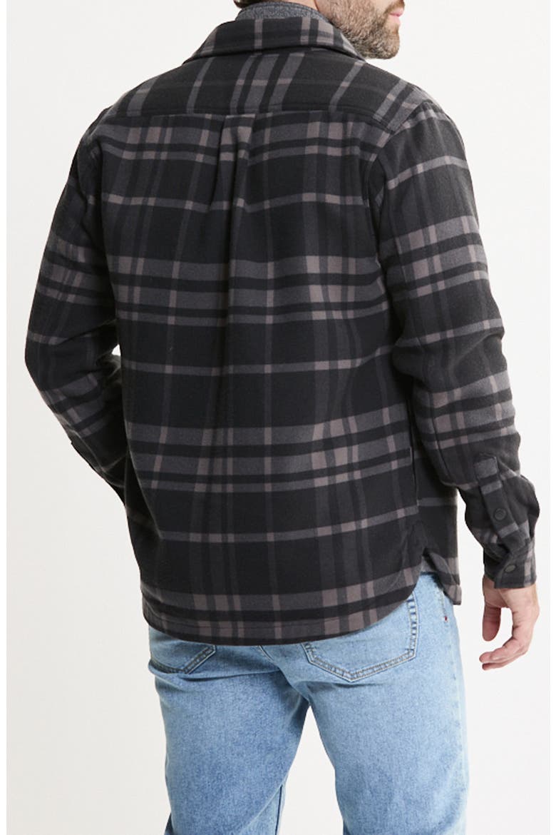 Doubleface Fleece Shirt Jacket, Alternate, color, CHARCOAL SHADOW PLAID