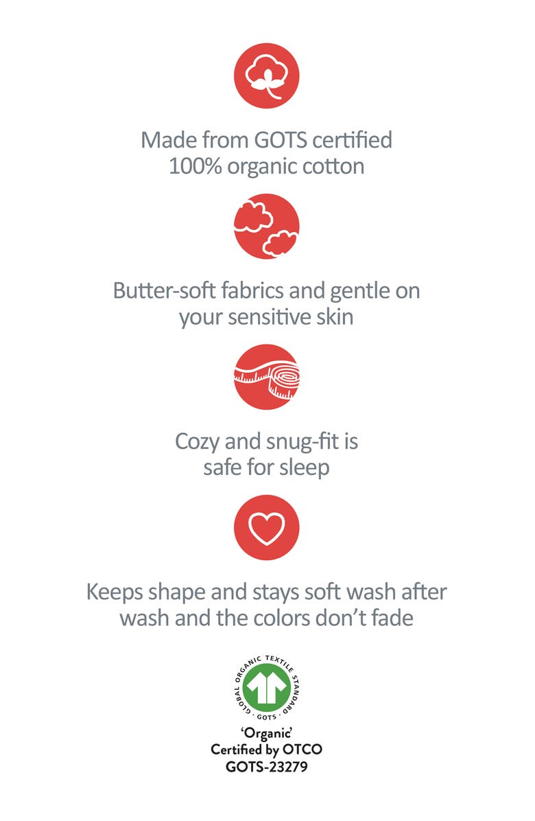 BUTTERBLU Kids' Shade Fitted Two-Piece Organic Cotton Pajamas, Alternate, color, One In A Melon