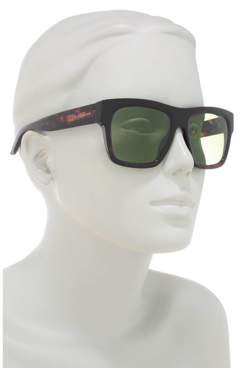 54mm Square Sunglasses, Alternate, color, HAVANA / GREEN