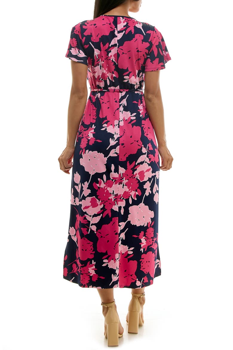Tie Waist Maxi Dress, Alternate, color, DRAGON FRUIT MULTI