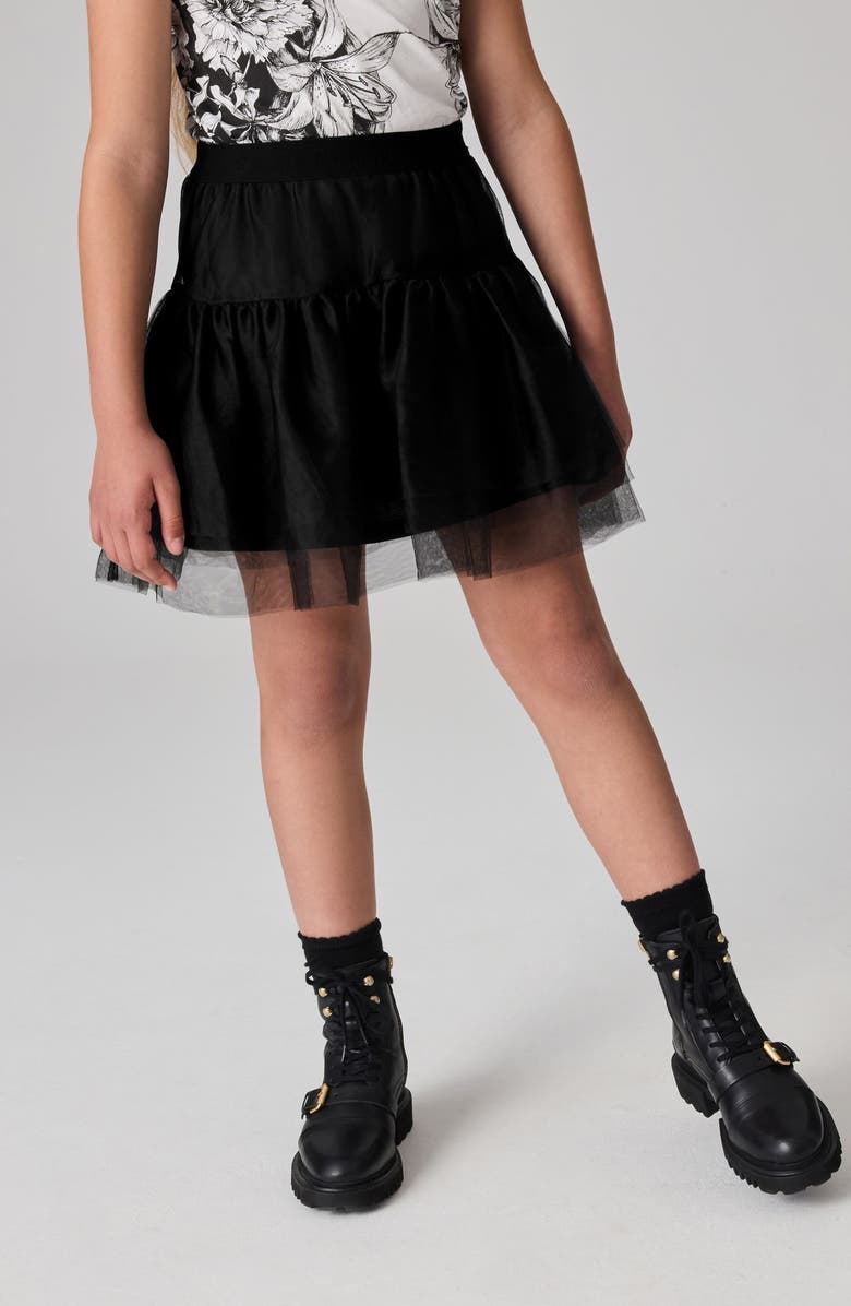 smALLSAINTS by ALLSAINTS Kids' Mesh Tiered Skirt, Alternate, color, Black